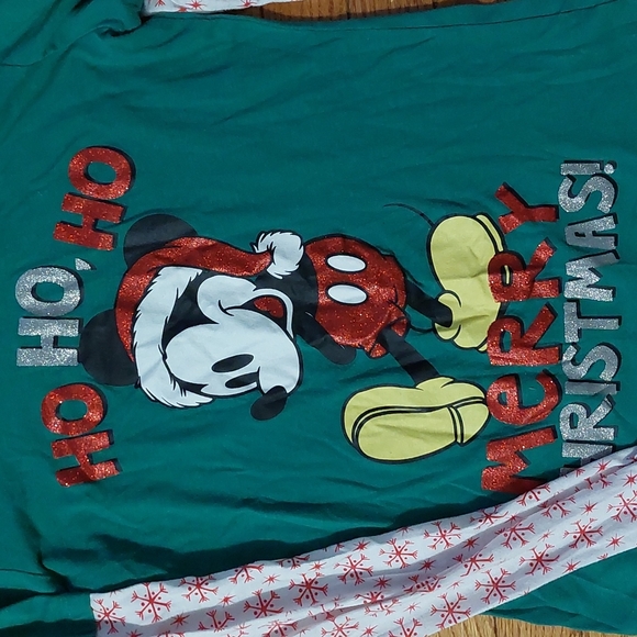 LIKE NEW Disney Junior's Baseball style long sleeve tee; L 11-13, Green white/re - Picture 11 of 14